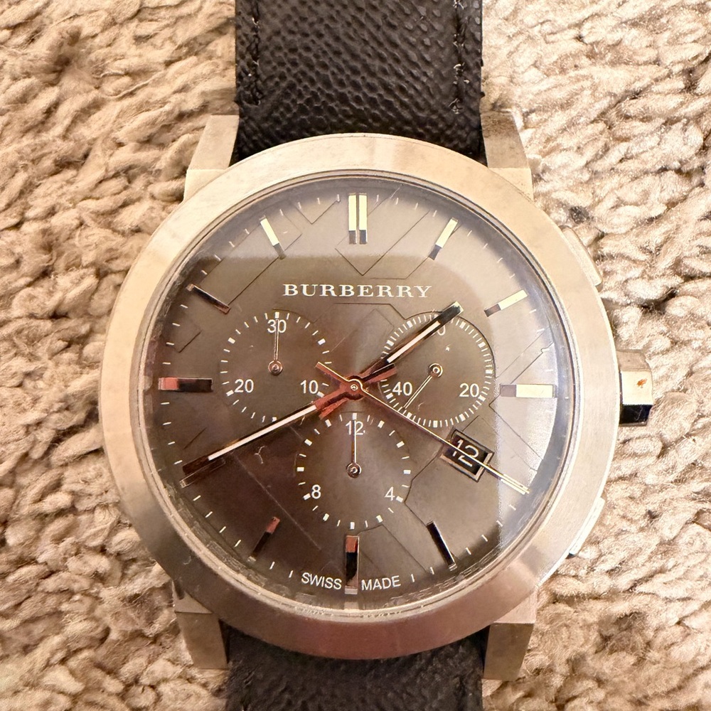 Burberry Gray and Black Chronograph Watch